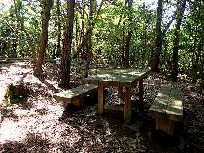 Table and bench in Hosono campsite