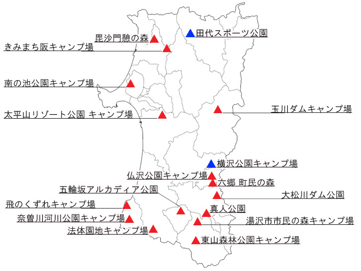 秋田県のキャンプ場 無料 17か所 車中泊 野営地情報