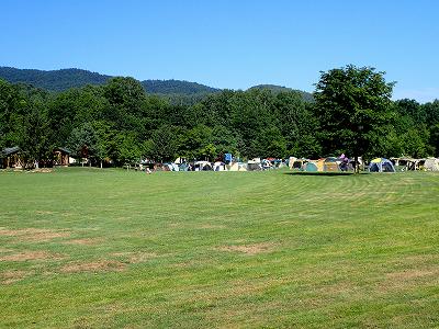 Lawn square in Kamuino-mori campsite