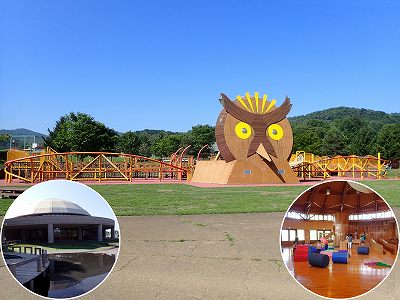 Playground equipment in Kamuino-mori campsite