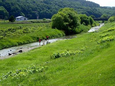 Ino-gawa River in front of Kamuino-mori campsite
