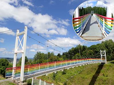 三笠山自然公園キャンプ場の吊り橋