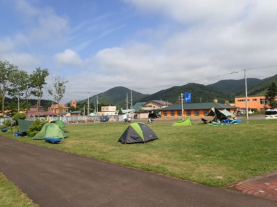 View of Nishiokoppe-mura shinrin-koen campsite