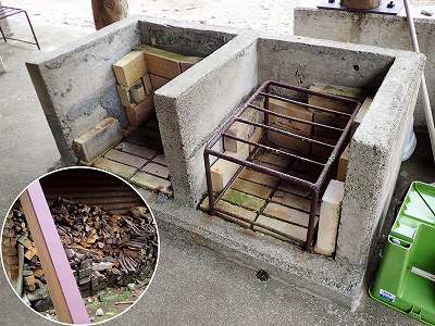 Fireplace in Teshio-dake campsite