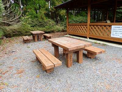 Table & Bench in Nagaso-ike campsite