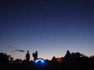 View of the park at night