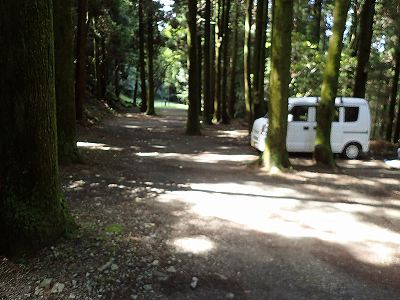Parking lot in Kitakyushu-shiritsu hobashira campsite