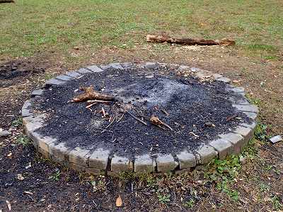 Campfire circle in Shobutaniike-koen campsite