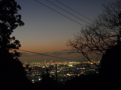 Night view from Showanomori ipponmatsu-koen campsite