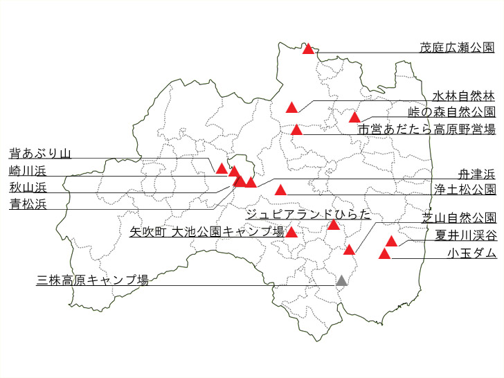 福島県のキャンプ場 無料 16か所 車中泊 野営地情報