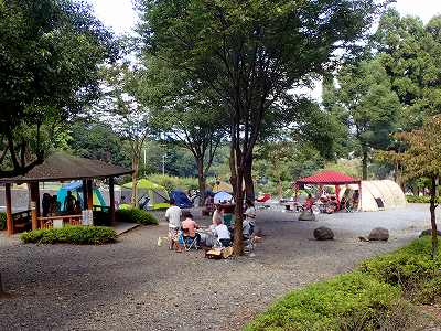 大津谷公園キャンプ場のテントサイト２