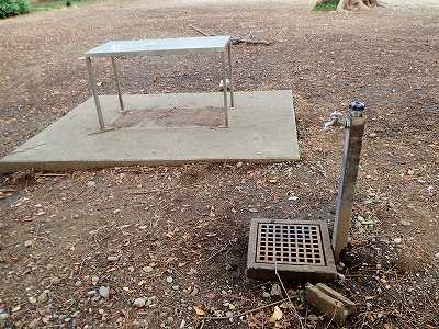 角渕キャンプ場の立水栓