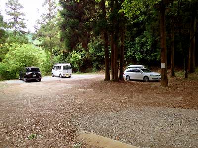 Upper parking lot in Kaita sogo-koen campsite