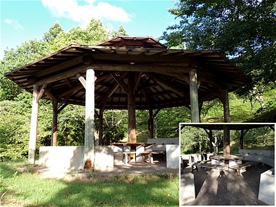 Gazebo in Daishi-yama shizen-koen campsite