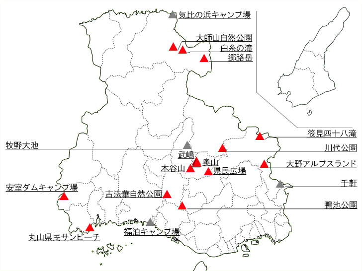 兵庫県のキャンプ場 無料 18か所 車中泊 野営地情報
