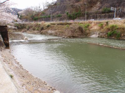 River in front of Sengen campsite