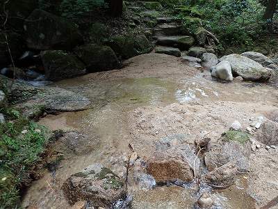 Clear water of Shiraito-no-taki campsite