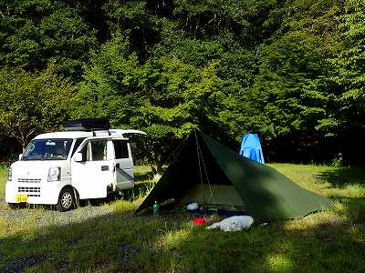 Tentsite 3 in Yasumuro dam campsite