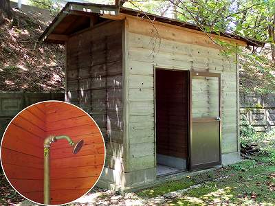 朝日山森林公園キャンプ場のシャワールーム