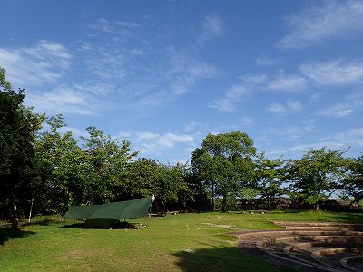 大麻山キャンプ場のテントサイト全景