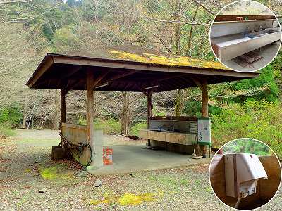 松葉川林間キャンプ場の炊事棟