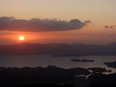 琴海赤水公園オートキャンプ場からの日の出