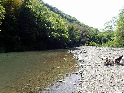 中村川砂防公園 天神峡キャンプ場の河原