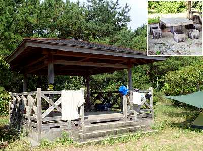 Gazebo in Uchidaryujin kaisuiyokujo campsite