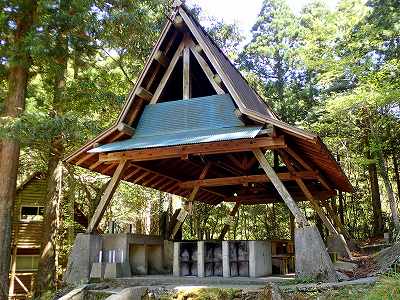 Cooking facility of Okuhiratani campsite