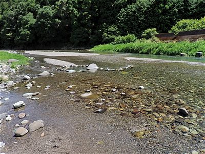 Okitsu-gawa River in front of Shigenoshima campsite