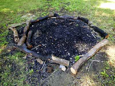 Campfire circle of Nishizao-koen campsite