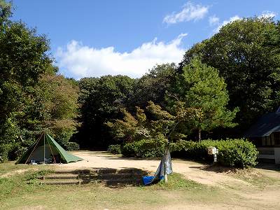 ときわ湖畔北キャンプ場のサイト全景