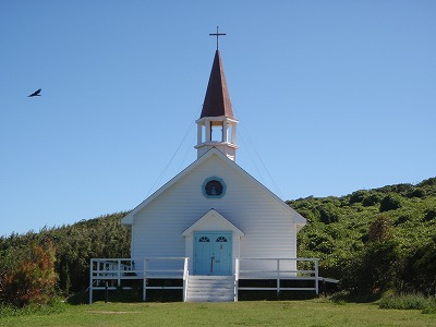 角島大浜キャンプ場にある礼拝堂のロケセット